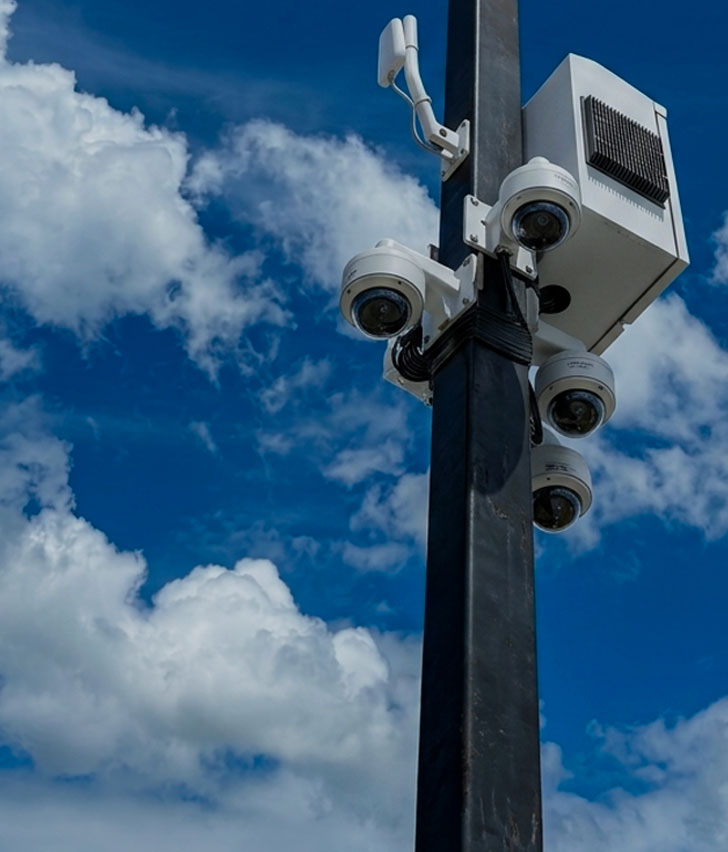 Outdoor CCTV installation on commercial property